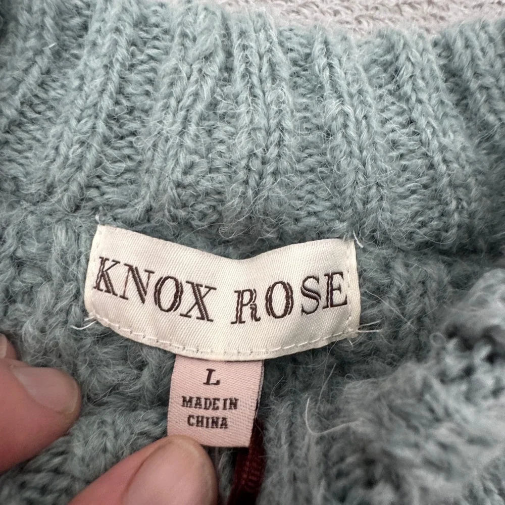 NWT Knox Rose‎ Sweater Women's Size Large Seafoam Green Long Sleeve
